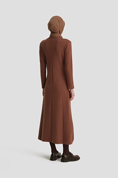 Armine Uzun Kol Triko Elbise 24kd4217 Acı Kahve