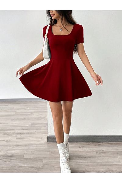 peelter Rochie de vară pentru femei cu decolteu în U și pantaloni scurți
