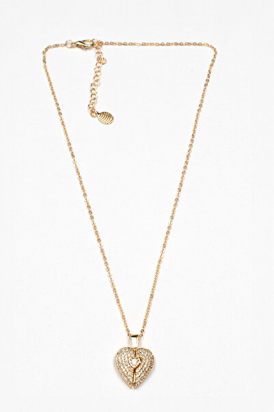 Bijuty Kadın Melek Kanadı Kalp Kolye İsim Yazılan - Altın Renk - (SÜRPRİZ HED...