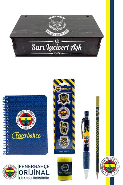 Fenerbahçe Original Licensed Pencil Pencil Sharpener Notepad Eraser Set