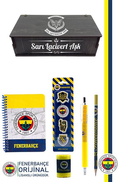 Fenerbahçe Original Licensed Pencil Sharpener Notepad Eraser Gift Set