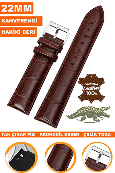 COBRA سوار ساعة Fossil-Welder-Casio-Seiko-Omega-Armani مقاس 22 ملم - جلد طبيع...