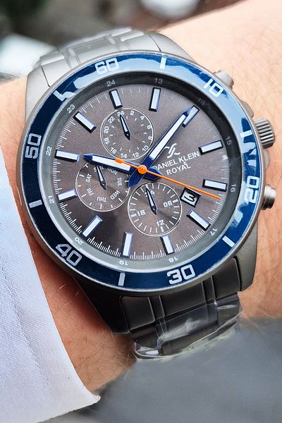Daniel Klein Men's Smoked Wristwatch - Steel Case, Waterproof, Casual, Black Dial, Sports and Classic
