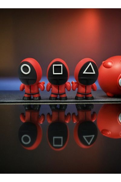 3D Brothers 3 PCs Squid Game Figurines - Geometric Guards