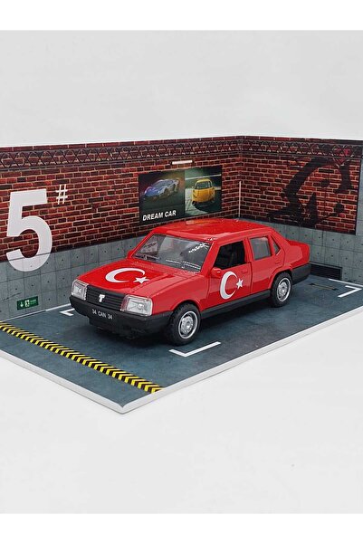 Flower Toys 1/32 Tofaş Doğan Slx Metal Çekbırak Türk Bayraklı Araba Kırmızı