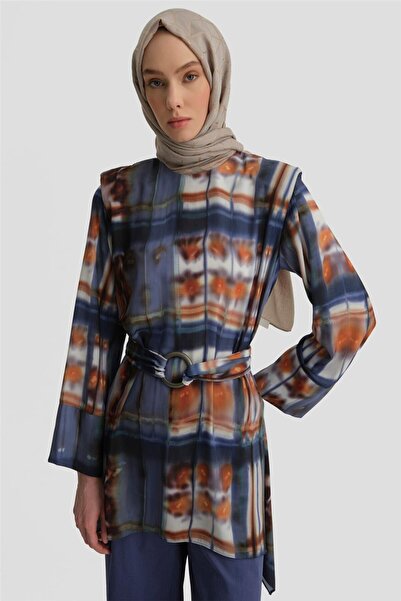 Armine Asimetrik Vatkalı Tunik 25y4602 Puslu Mor