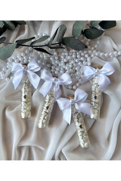 Gami Handmade Cam Tüp Şişe Kalp Draje Nikah Şekeri Söz, Nişan, Nikah, Doğum g...