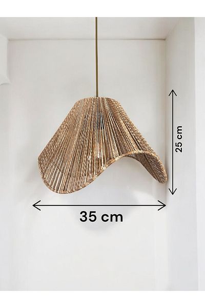 KorFam Wicker Handmade Bohemian Asymmetrical Shaped Rustic Chandelier