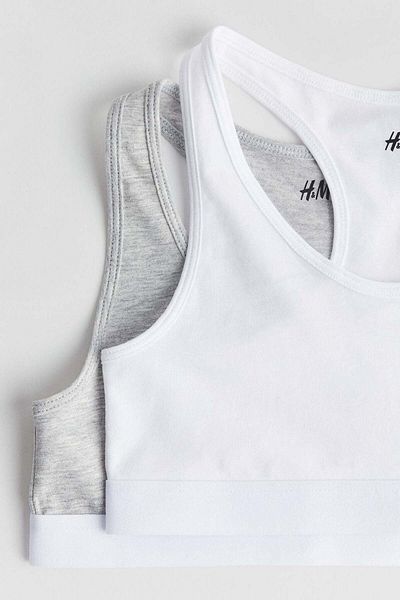 H&M 2-pack cotton jersey crop tops