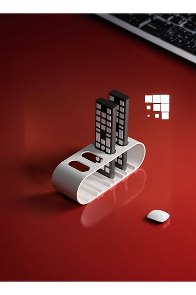 3D Brothers Remote Control Holder with Modern Design – Desk & Table Remote Organizer