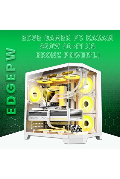 gameagle Edge 7 Argb Fanlı Gamer Pc Kasası 850W 80+ Plus Bronz Power'lı (Beyaz)