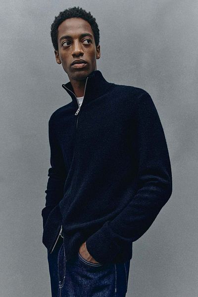 H&M Regular Fit Wool Zip-through Cardigan