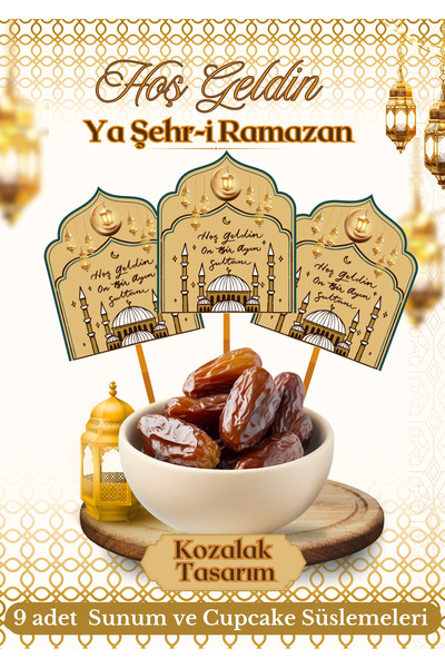 Kozalak Tasarım Ramazan Ayı Temalı özel gün Davet Sofraları için cupcake ikra...
