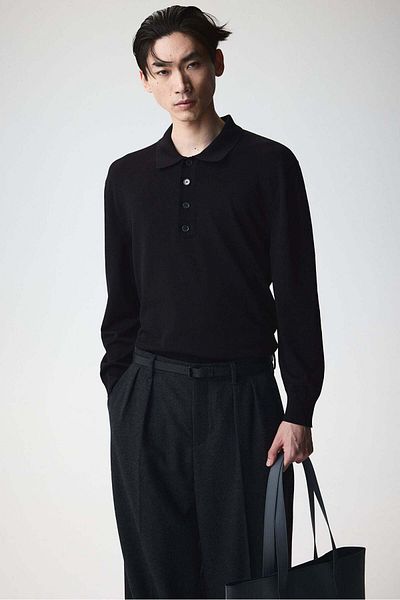 H&M Regular Fit Fine-knit polo shirt