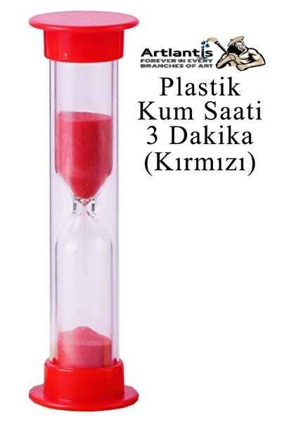 Artlantis Renkli Kum Saati 1 Adet Mini Küçük Kum Saat 3 Dakika 8 cm Kum Zaman...