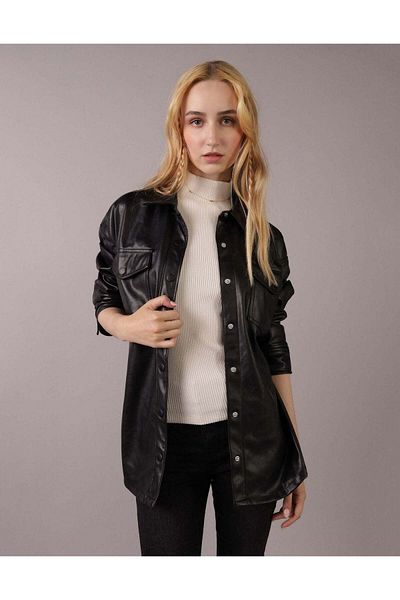 AMERICAN EAGLE AE Vegan Leather Shacket