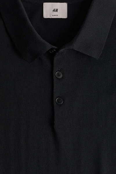 H&M Slim Fit Silk-blend polo shirt