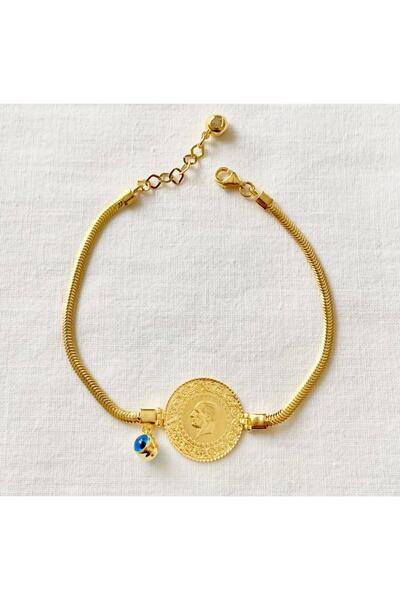 Lora Kuyumculuk Balık Sırtı Zincirli 22 Ayar Ceyrekli Bileklik