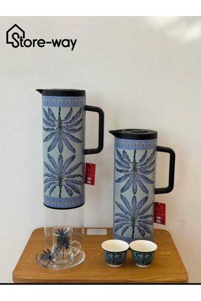 Storeway طقم ترمس شاي وقهوة مفرغ من الهواء - سعة 1.0+1.0 لتر