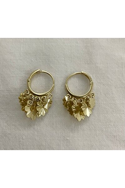 Lora Kuyumculuk Kalemli Pullu Shakira Altın Küpe