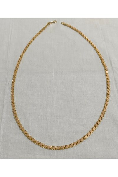 Lora Kuyumculuk 14 Ayar Altın 5 mm Rose Pullu Zincir 60 cm