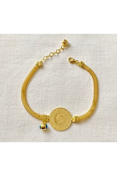 Lora Kuyumculuk İtalyan Zincirli 22 Ayar Ceyrekli Bileklik