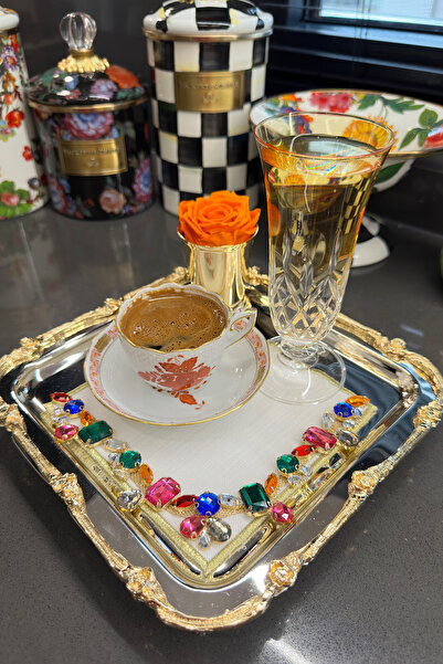 bibashka Renkli taş detaylı 2li kokteyl peçete