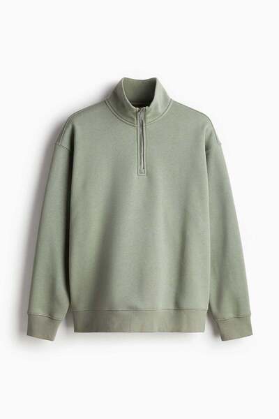 H&M سويت شيرت مريح بسحاب من الأعلى