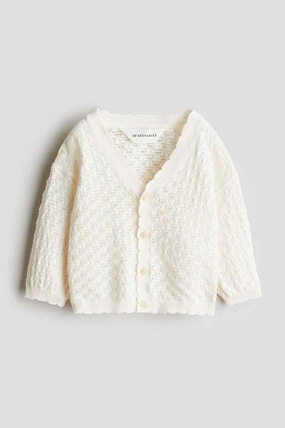 H&M Pointelle-knit cotton cardigan
