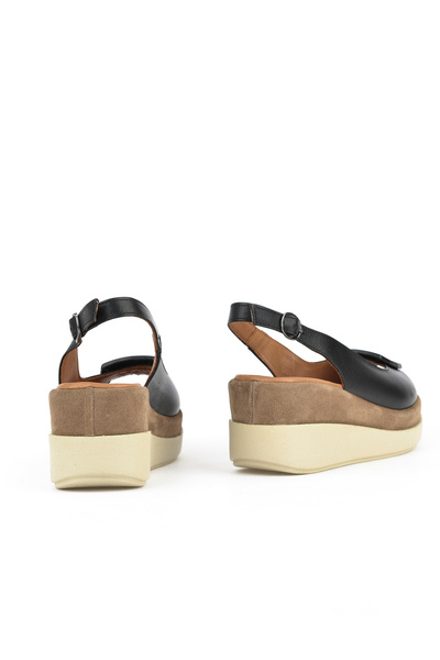 Ziya Γυναικεία σανδάλια με γνήσιο δέρμα μαύρο τακούνι - 151992Z21010S