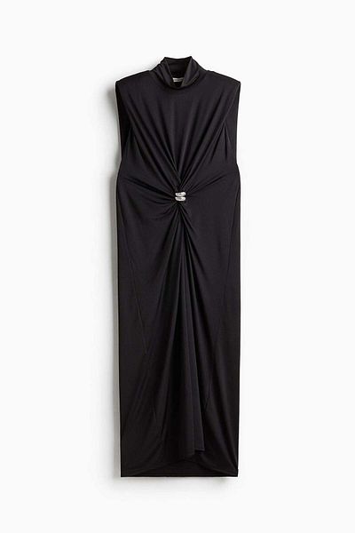 H&M Draped shoulder-pad dress