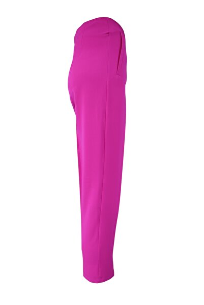 modayiğit Fuşya pantolon Dar paça korsaj kemer kadın