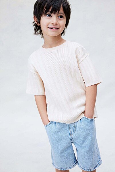 H&M شورت جينز بطول الركبة