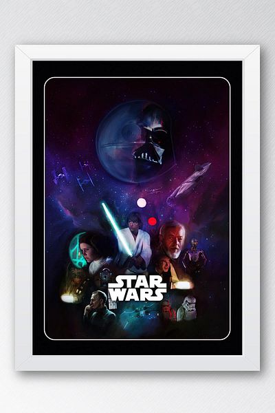 Saturn Pictură înrămată Star Wars - Poster de film Space Wars Nostalgia