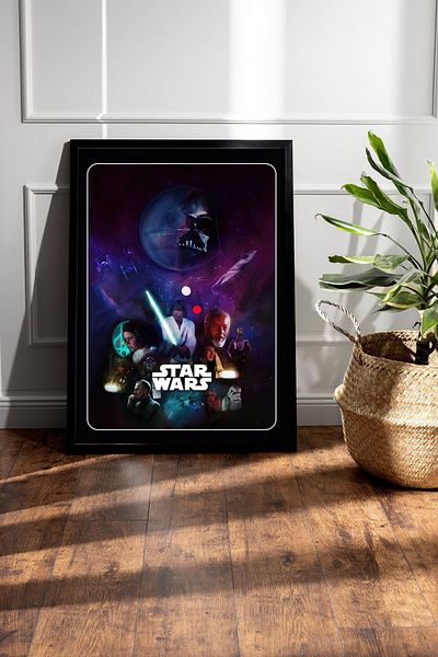 Saturn Pictură înrămată Star Wars - Poster de film Space Wars Nostalgia