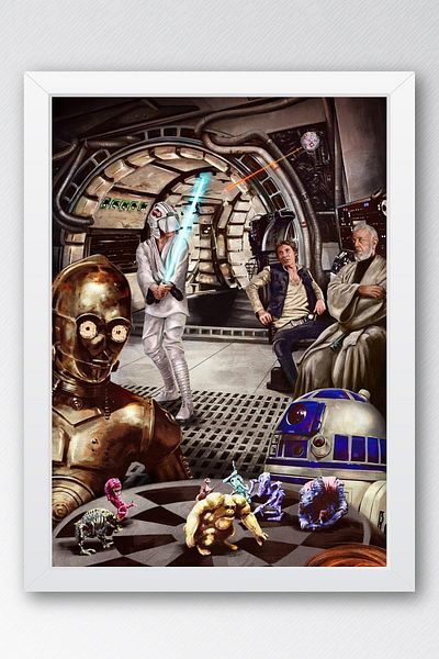 Saturn Pictură înrămată Star Wars - Pictură poster Space Wars Fim