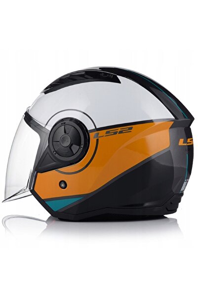LS2 Aırflow 2 Cover Siyah-Beyaz-Gold Açık Motosiklet Kaskı