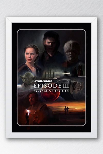 Saturn Pictură cu 3 rame Star Wars - Space Wars Old Nostalgia Fim Poster Painting