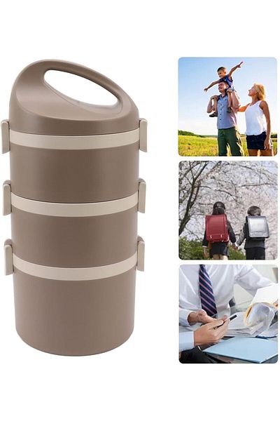 fulina Stainless Steel Lunch Box 3 layer Upgraded Leak Proof,independent Seal,free Combination,Khaki
