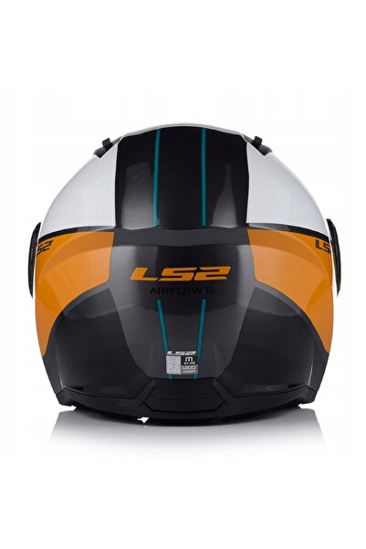 LS2 Aırflow 2 Cover Siyah-Beyaz-Gold Açık Motosiklet Kaskı