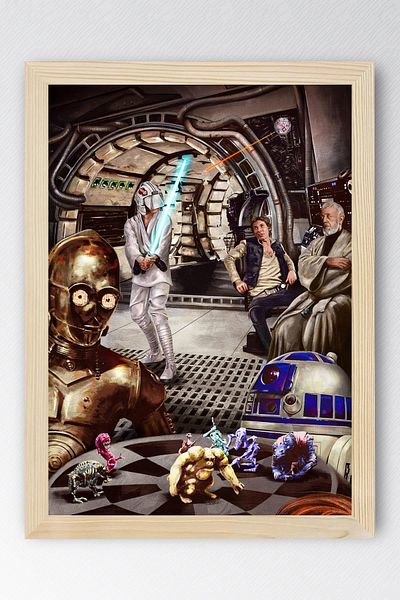 Saturn Pictură înrămată Star Wars - Pictură poster Space Wars Fim