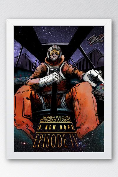 Saturn Star Wars 4 A New Hope Pictură înrămare - Space Wars Fim Poster Pictură