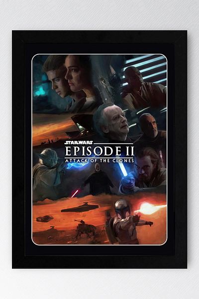 Saturn Pictură în 2 rame Star Wars - Space Wars Old Nostalgia Fim Poster Pictură