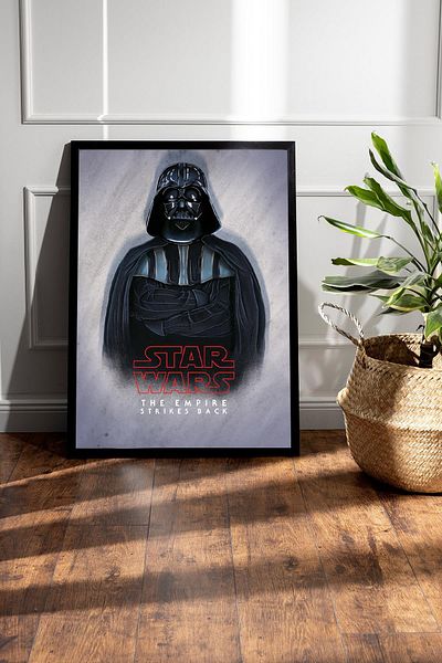 Saturn Tablou înrămat Darth Vader Star Wars - Poster de film Space Wars