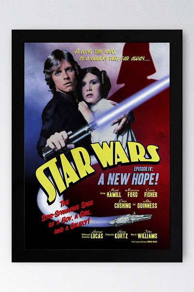Saturn Pictură înrămată Star Wars - Pictură poster retro film Space Wars