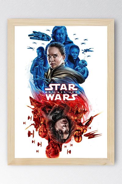 Saturn Star Wars The Last Jedi Pictură înrămată - Pictură poster Space Wars Fim