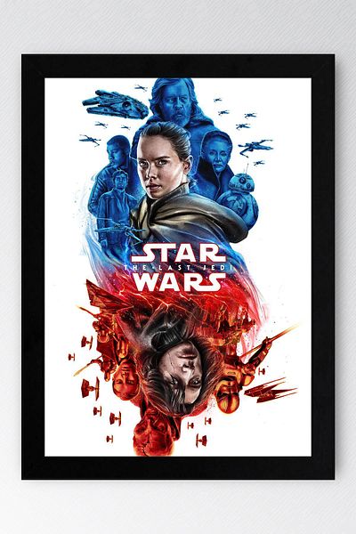 Saturn Star Wars The Last Jedi Pictură înrămată - Pictură poster Space Wars Fim