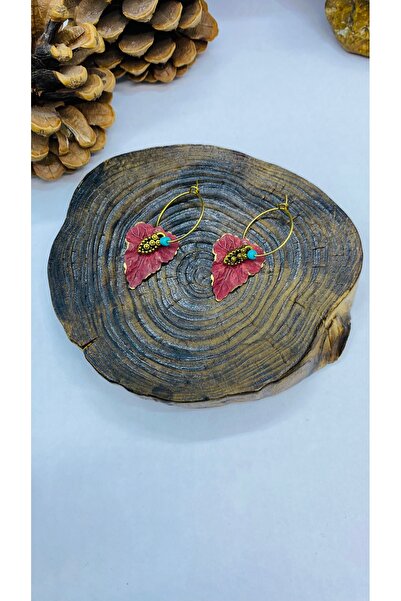 Porsuk Alternatif أقراط نسائية مصنوعة يدويًا من أوراق الأرز العرقية المطلية ب...