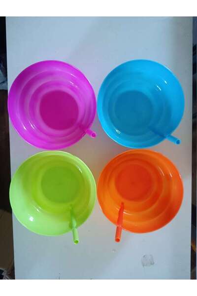 Choice 4 قطع من أوعية الحبوب مع مصاصات للأطفال، 20 أونصة، أوعية بلاستيكية قاب...