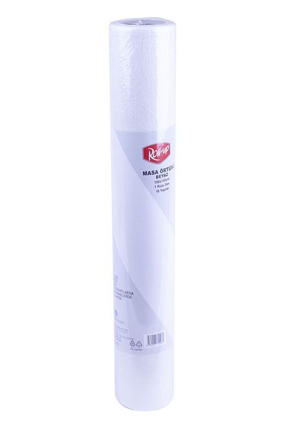 Kullan At Market Practical White Roll Paper Tablecloth - 100x150cm, 16 Sheets